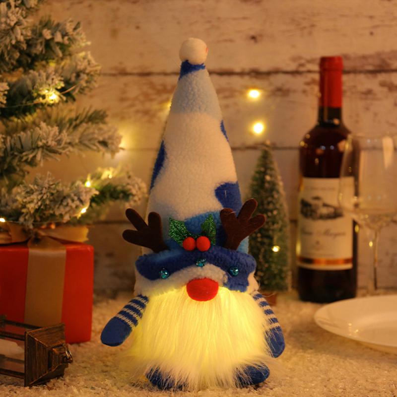 2024 Christmas Doll Elf Knitted Gnome With Led Night Light Christmas Decorations For Home Xmas Navidad New Year 2025 Gift