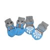 Four-pack of Autumn/winter Cartoon Anti-slip Socks for Pets, Including Cat and Dog Warm Socks with Paw Prints, Perfect As a Holiday Gift.