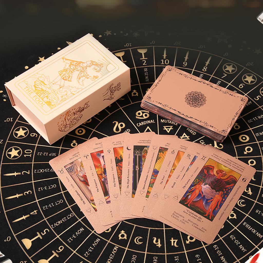 78 Classic Waterproof Tarot Cards with Guide Book with Meanings on Them for Beginners & Experienced Practitioners