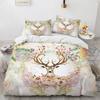 Black Theme Jungle Mose Soft Duvet Cover Set for Boy Ten Girl Bedrom Set 3D Print Grey Elk Der Soft Microfiber Warm Comforter Cover
