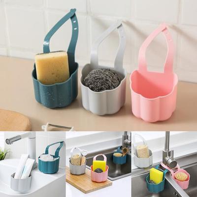 8-teiliges Abtropfgestell für Küchenspüle, Seifen- und Schwammhalter, Hängeaufbewahrung, Hängekorb für verstellbaren Armaturen-Halter, Küchenzubehör
