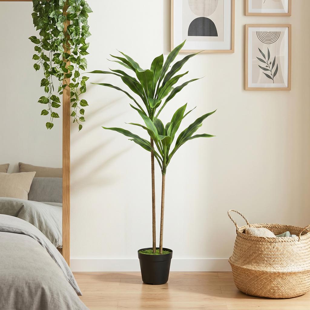 Artificial Cordyline Tree in Pot, 90 cm, 29 Leaves, PEVA
