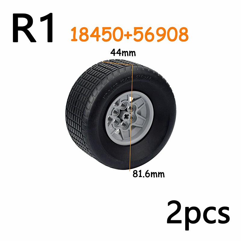 MOC Brick Wheel Hub Technical Tire Car Truck Vehicle Tire Construction Building Blocks 56145 32019 86652 56908 41897 54120 Leduo