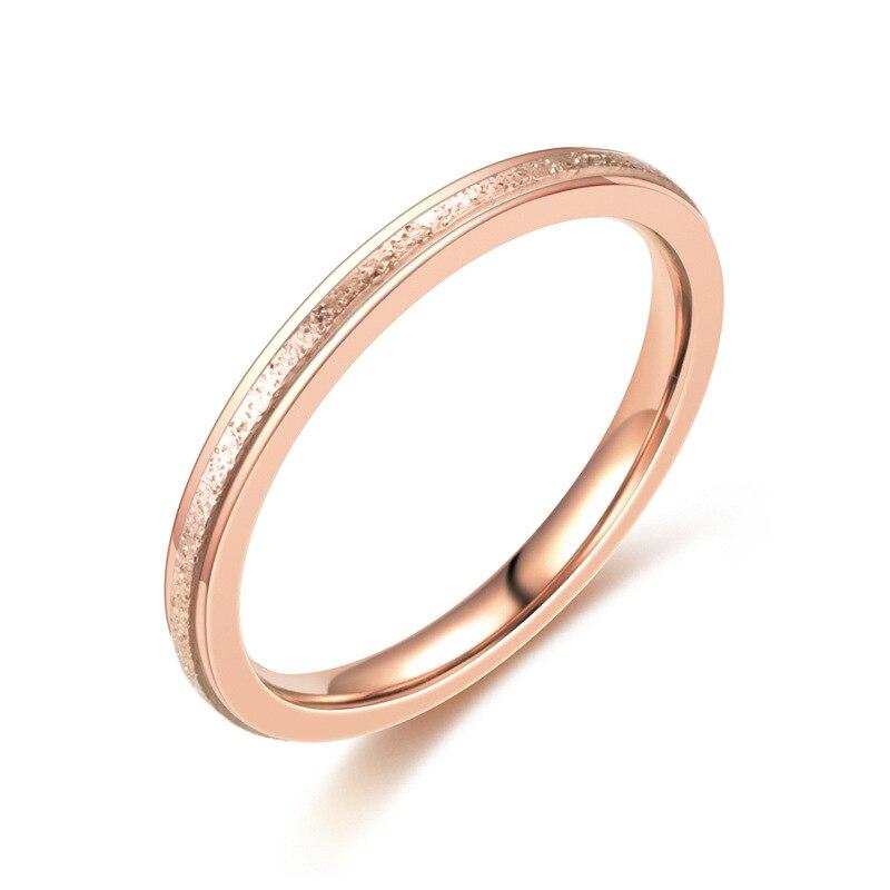 Athena Jewelry Women’s Titanium Rose Gold Wedding Band With Cubic Zirconia – Simple, Korean-Style, Comfort Fit