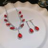 "High-End Luxury Drop Necklace and Earrings Set - European and American Niche Versatile Jewelry"