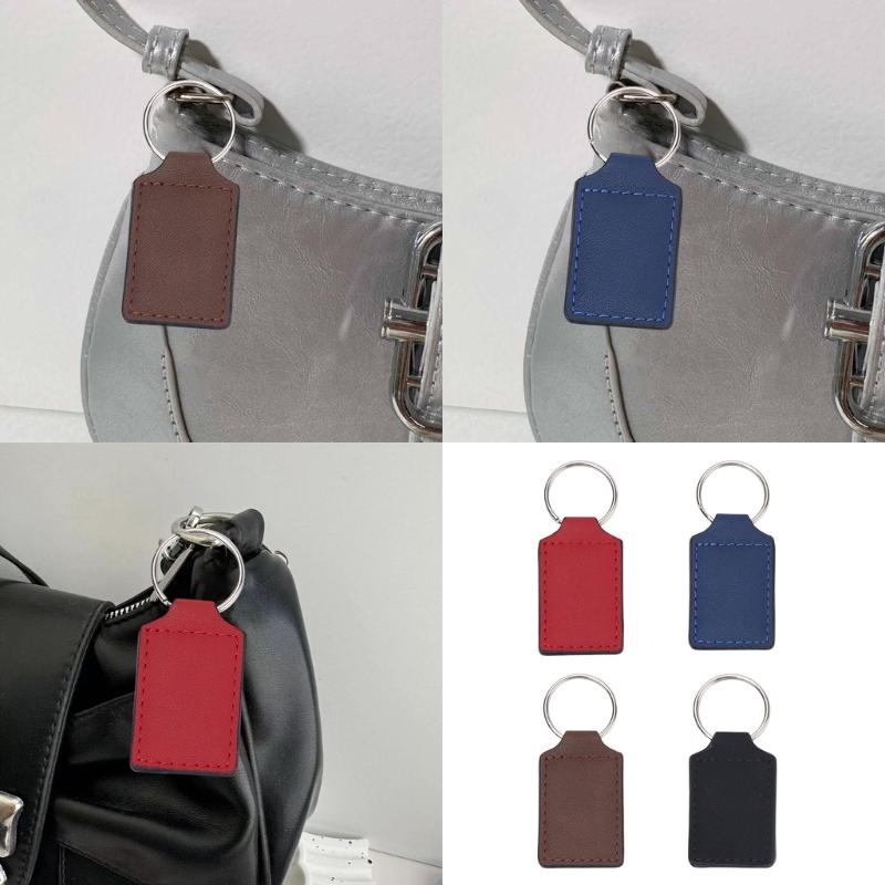 Pack Of 10 Sublimation Blank Keyring Pendant Heat Transfer PU Leather Keychains for Men Women Birthday Father's Day Gift