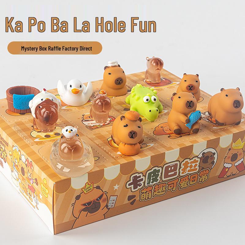 

Капибара Ремесло из смолы Милая фигурка и плюшевая игрушка Блайнд бокс для декора стола/машины