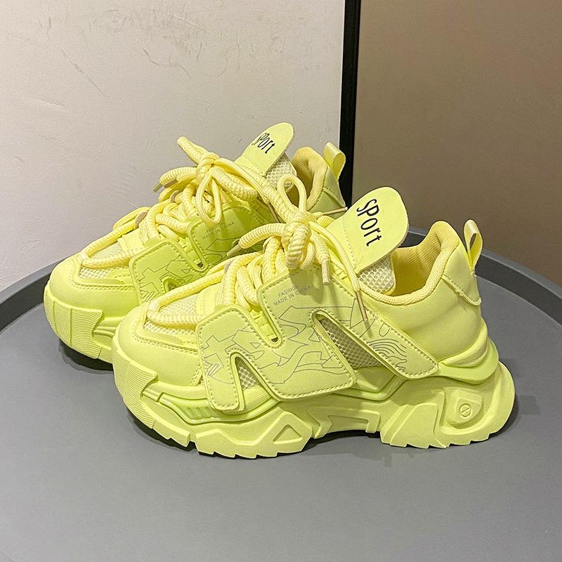 

МОДНЕ ВЗУТТЯ Чоловічі дихаючі спортивні кросівки Спортивне взуття для бігу Відкритий жіночий теніс Тренажер для тренажерного залу 38 неон жовтий колір