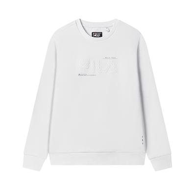 Fila Classic Versatile Minimalist Soft Comfortable Long Sleeve Knitted Printed Pullover Sweatshirt Men Sweatshirt White F11M533201FWT