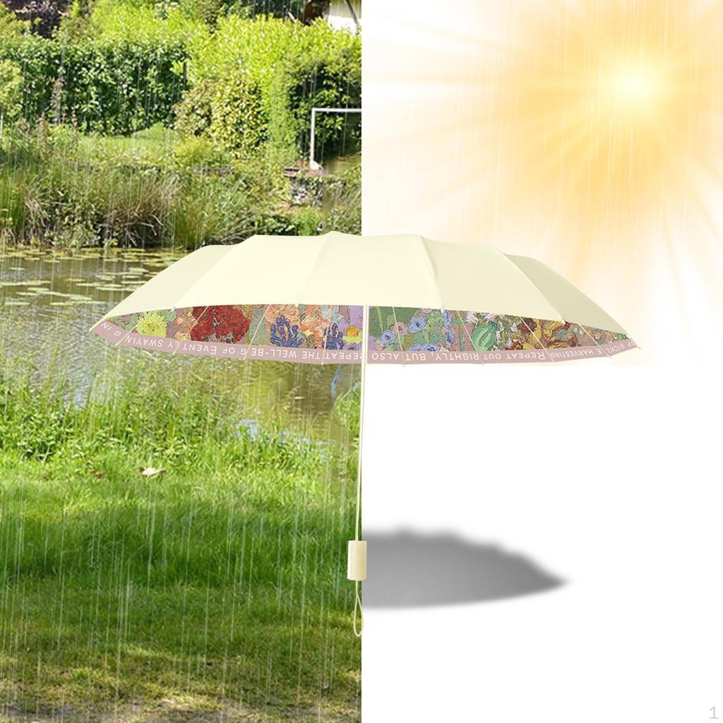 Compact Travel Umbrella Folding for Sunny or Rainy Day Strong Women