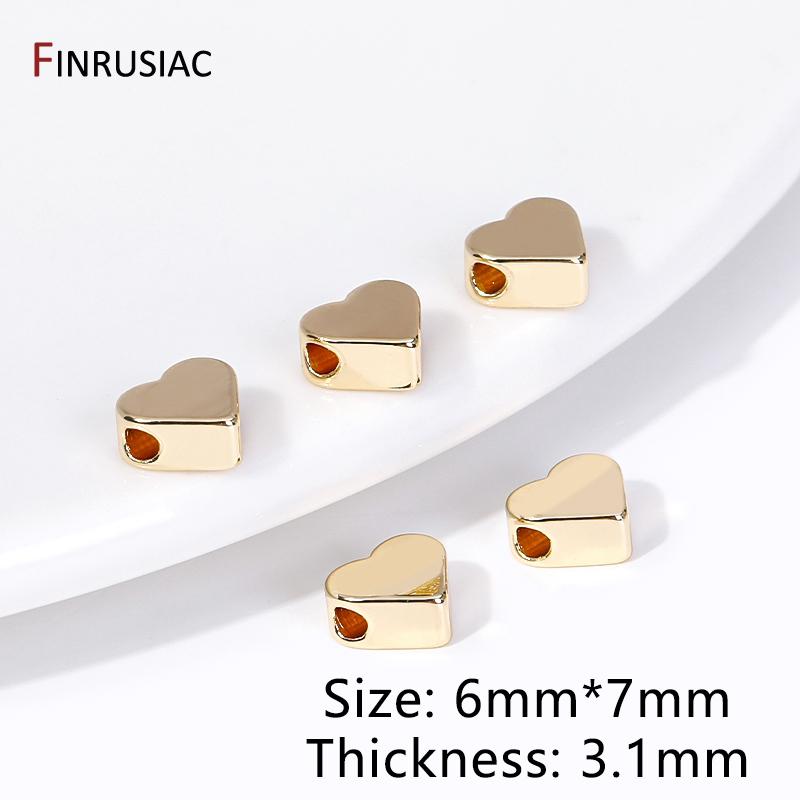 14K Gold Plated Brass Star/Crown/Apple/Heart Spacer Beads Loose Beads For Jewelry Making Supplies DIY Jewelry Accessories