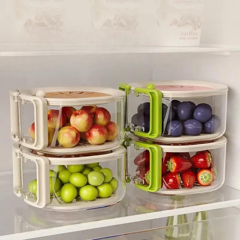 Fruit Washing and Draining Basket, Food Grade High Aesthetics with Lid, 2026 New Fruit Washing and Filtering Basket, Portable