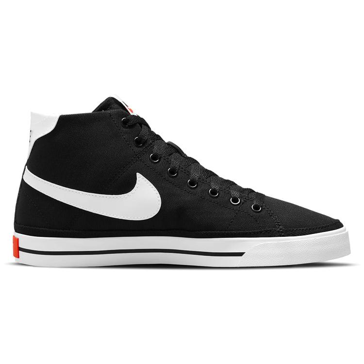 New Nike Court Legacy Canvas Mid 'Black White Orange' Women's DD0161-001
