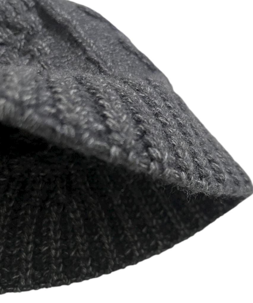 SK8ER ROCK Cable Knit Cross Bucket Hat ((Charcoal))