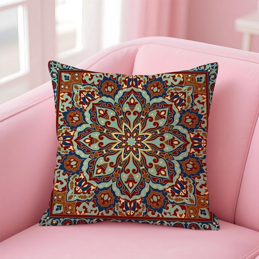 Bohemian Ethnic Decorative Cushion Cover Linen Pillowcase Cover Soft Decor for Sofa Home Room