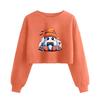 Women's Fashion Halloween Printed Navel-Exposed Long Sleeve Pullover Sweatshirt