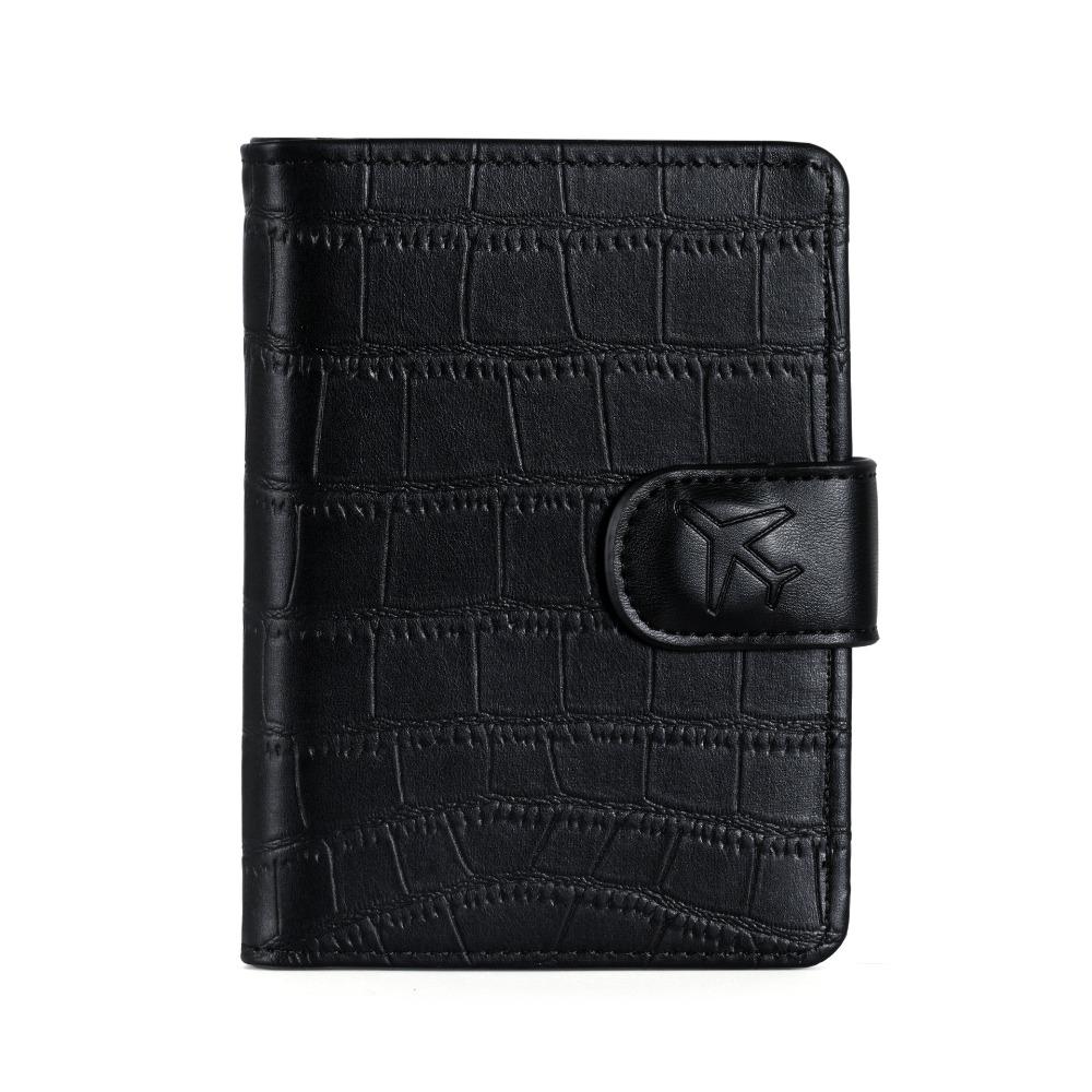 

RFID Anti-theft Passband Holder Airplane Check-in Passport Clip Portable Storage Card Bag Men чорний