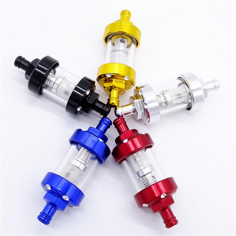 Univerzální 5 barev Motocyklový plynový palivový filtr Benzínový filtr Průhledné hadice Vnitřní otvor Sítko Příslušenství Moto