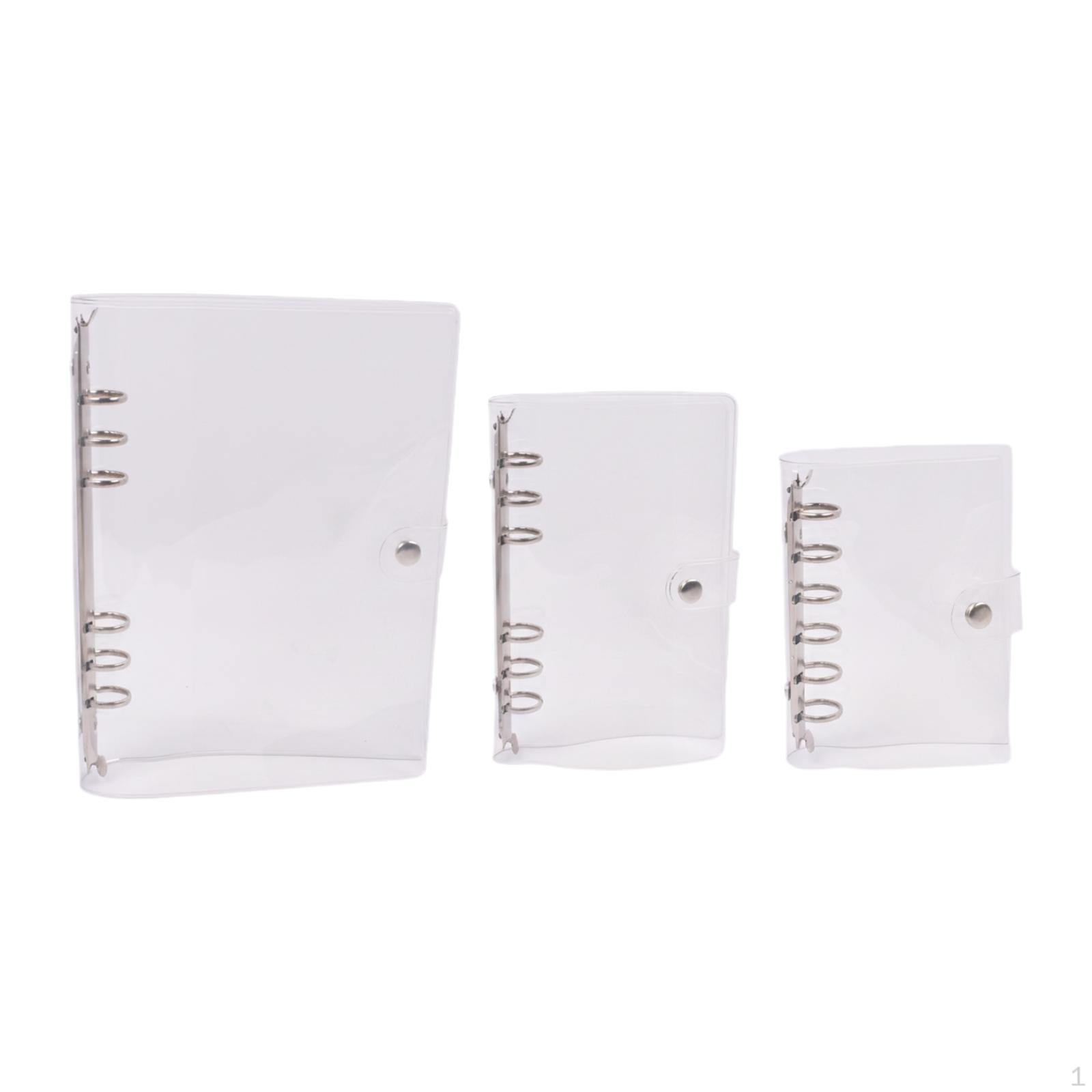 

3 Pieces Binder Planner Cover PVC Transparent Notebook Protector Refillable Loose Folder Organizer серебряный