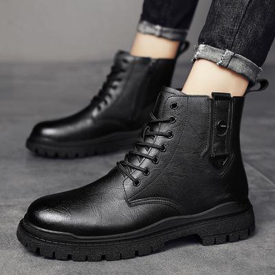 Modne Męskie Trendy Uniwersalne Buty z Prawdziwej Skóry Wodoodporne Odporne na Zużycie Buty Turystyczne 2024Nowe Sneakersy za Kostkę Casualowe Buty na Platformie