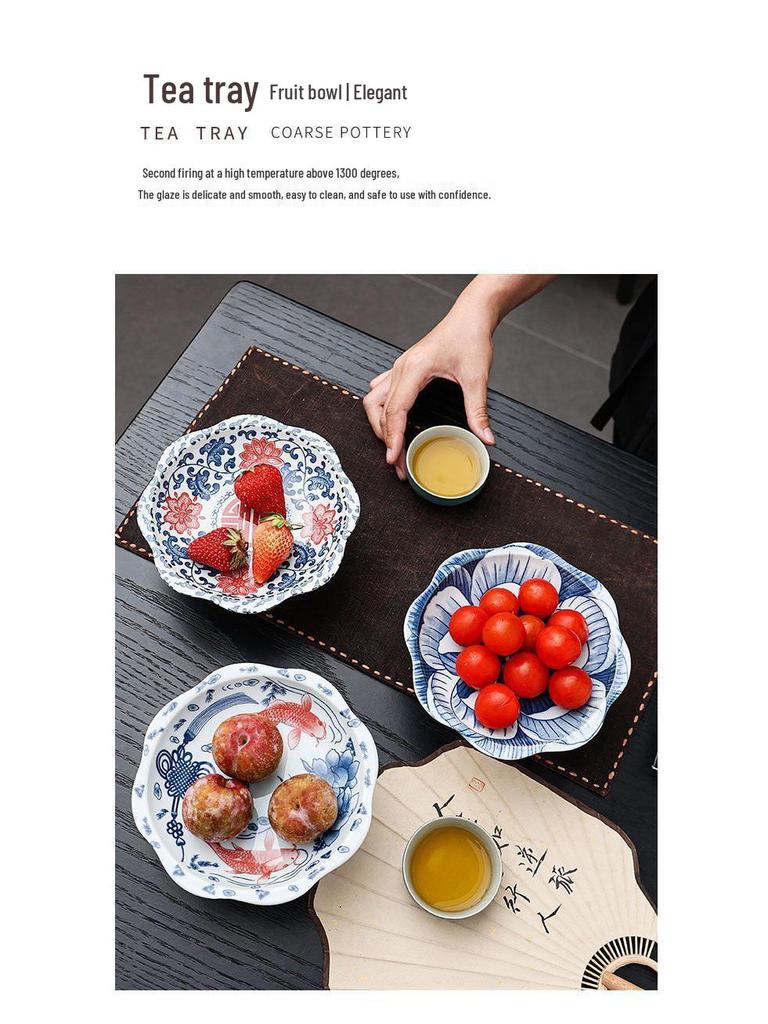 Elegante Retro Keramik Kuchen- und Obstschale auf hohem Fuß
