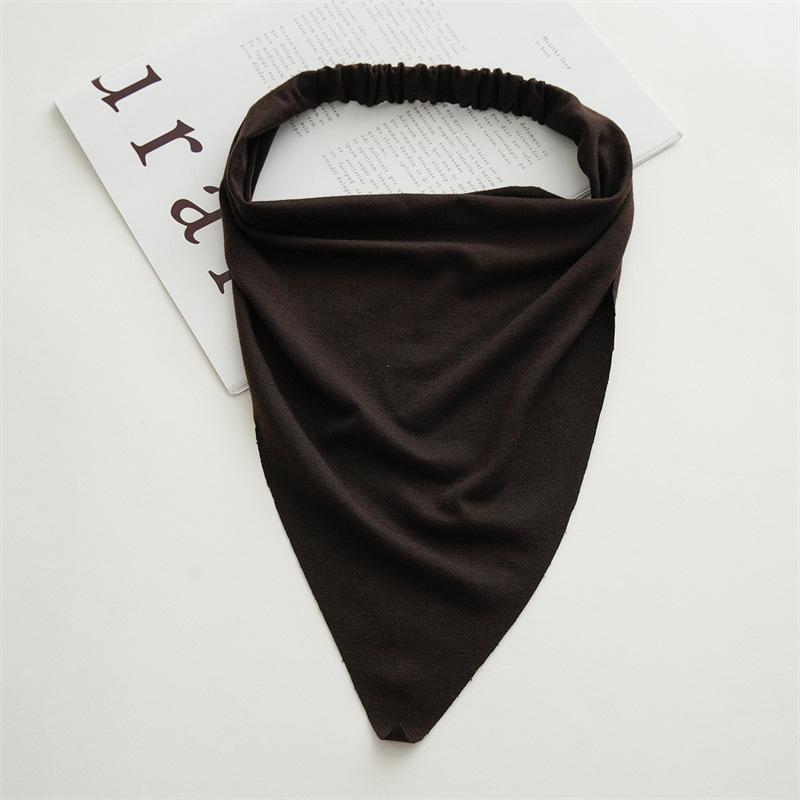 Woman Long Solid Summer Head Scarf Cotton Triangle Bandanas Lady Fashion Elastic Hairband Girls Large Bohemian Hair Accessories