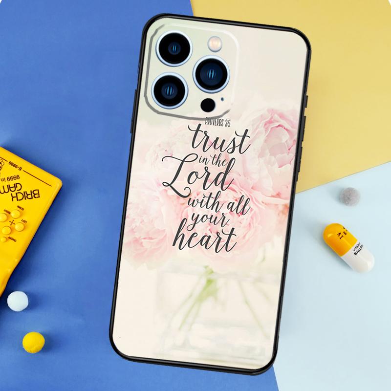 Bible Verse Quotes Phone Case For iPhone 17 16 14 13 12 11 15 Pro Max Plus 12 13 mini 16e 17 Air Bumper Cover
