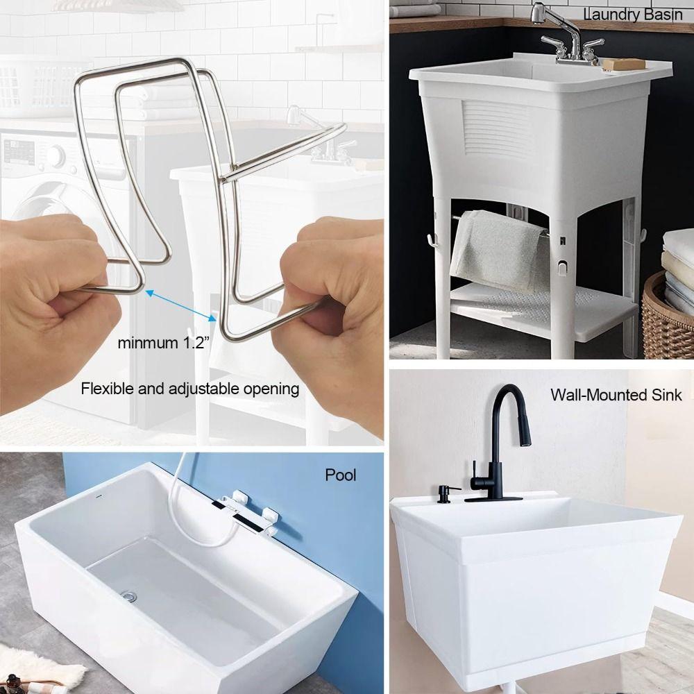 Hook Utility Sink Hose Clamp 304 Stainless Steel Laundry Tub Hose Guide Clip  Tubs and Sinks