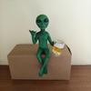 Rude Alien Statue - Extraterrestrial Figure Flipping The Bird, Unique Alien Decor Distinctive Alien Figurine, Perfect Yard Decorations or Gift