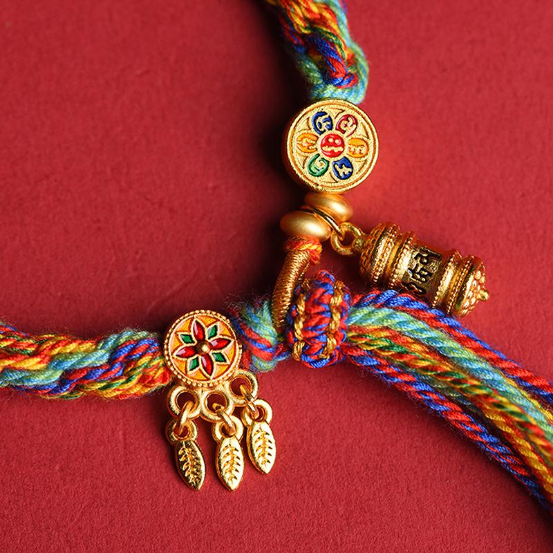 Vielseitiges handgewebtes Gebetsarmband für Damen Herren Mini tibetisch-buddhistisches Mantra Meditationsarmband Schmuckaccessoires Geschenke