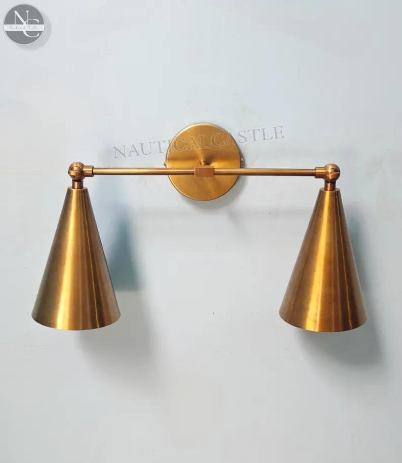 1950's Mid Century Brass Modern Wall Lamp Handmade Wall Sconce