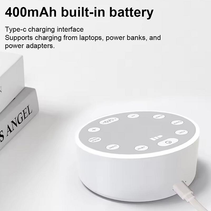 White Noise Machine Portable Baby Sleep Machine Soothing Sounds Sleep Therapy Sound Monitor Generator For Babies Adult Relax