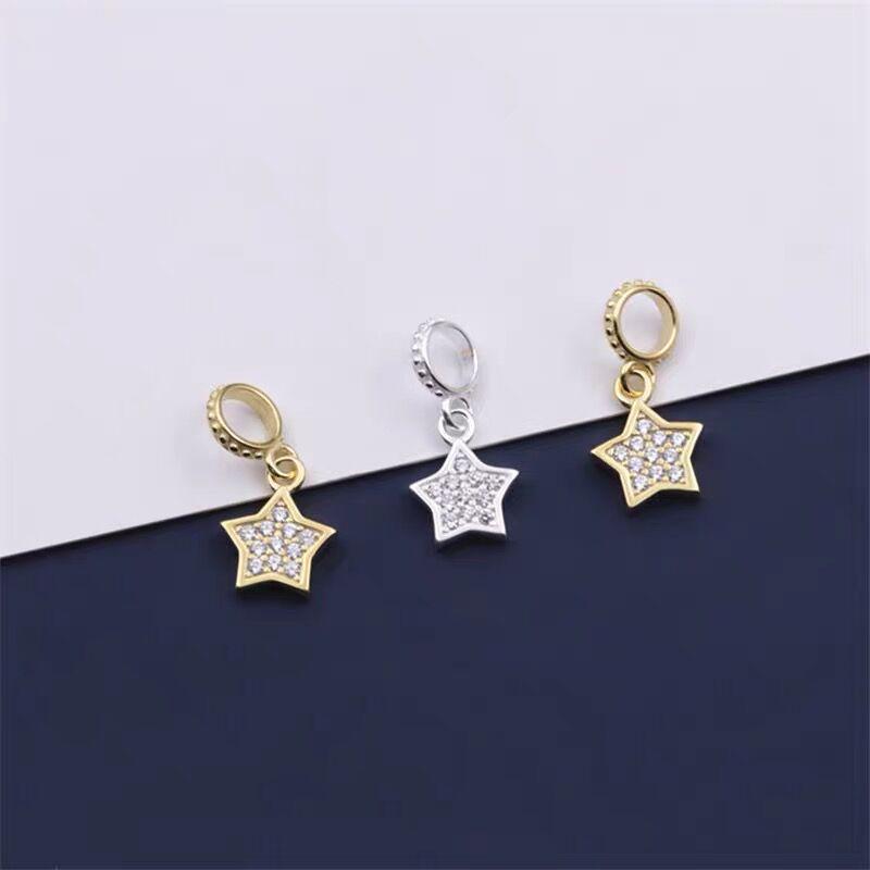 

Ожерелье-подвеска из стерлингового серебра 925 пробы в виде пятиконечной звезды с инкрустированным бриллиантом. G660 Gold Plated