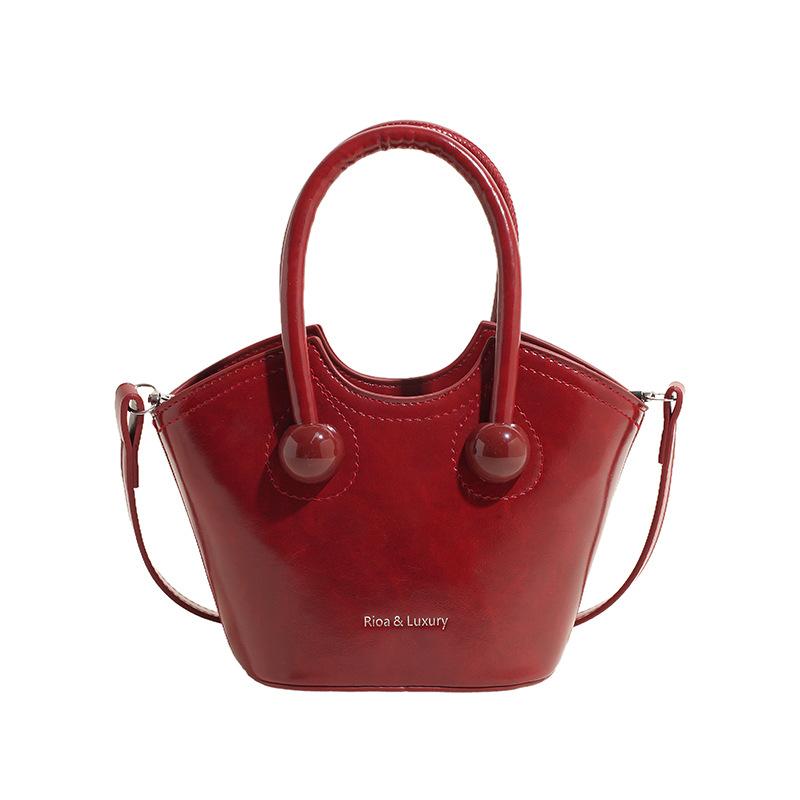 

Дизайнерская сумка-сумка женская осенне-зимняя Tide Super Fire портативная сумка-ведро сумка-мессенджер через плечо 22*9*14 красный