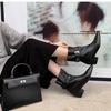 Retro Huge Good-looking Low-heeled Thin Boots Early Autumn Foreign Coffee-colored Suede Old Money Wind Small Short Boots