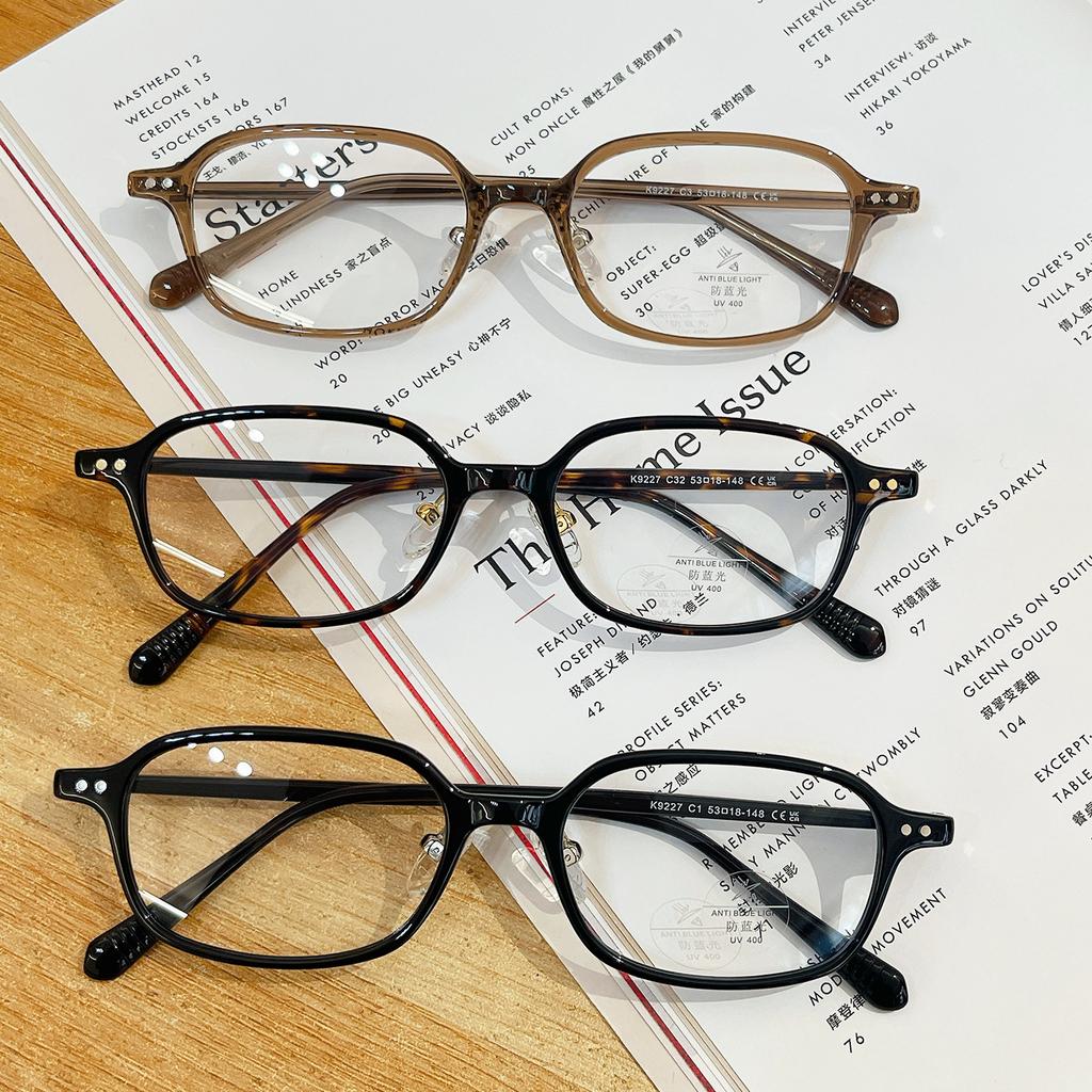 Retro leopard print small square glasses unisex TR glasses anti-blue light myopia fashion style advanced sense of literature and art