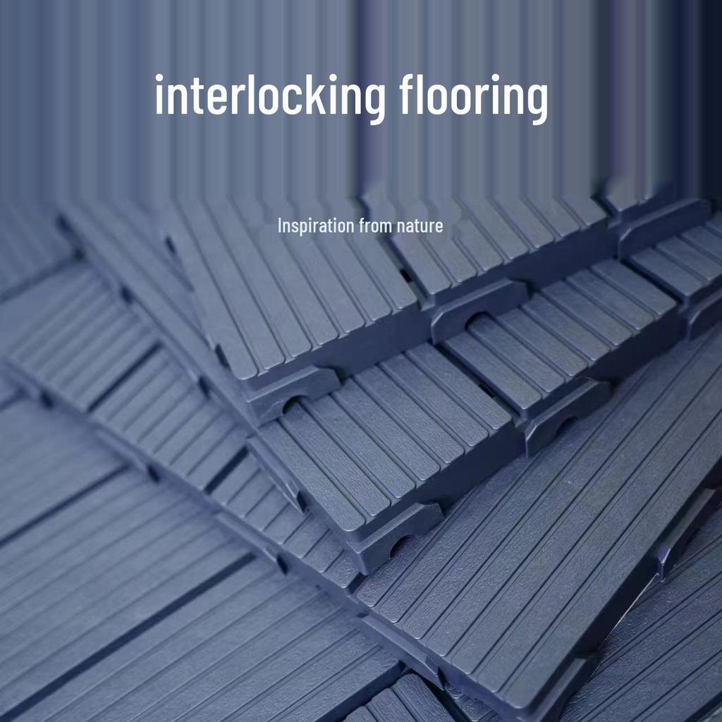 Pardoseală WPC de exterior interconectabilă: Rezistent la umiditate, Lemn-Plastic DIY pentru Balcon sau Terasă în Stil Nordic.