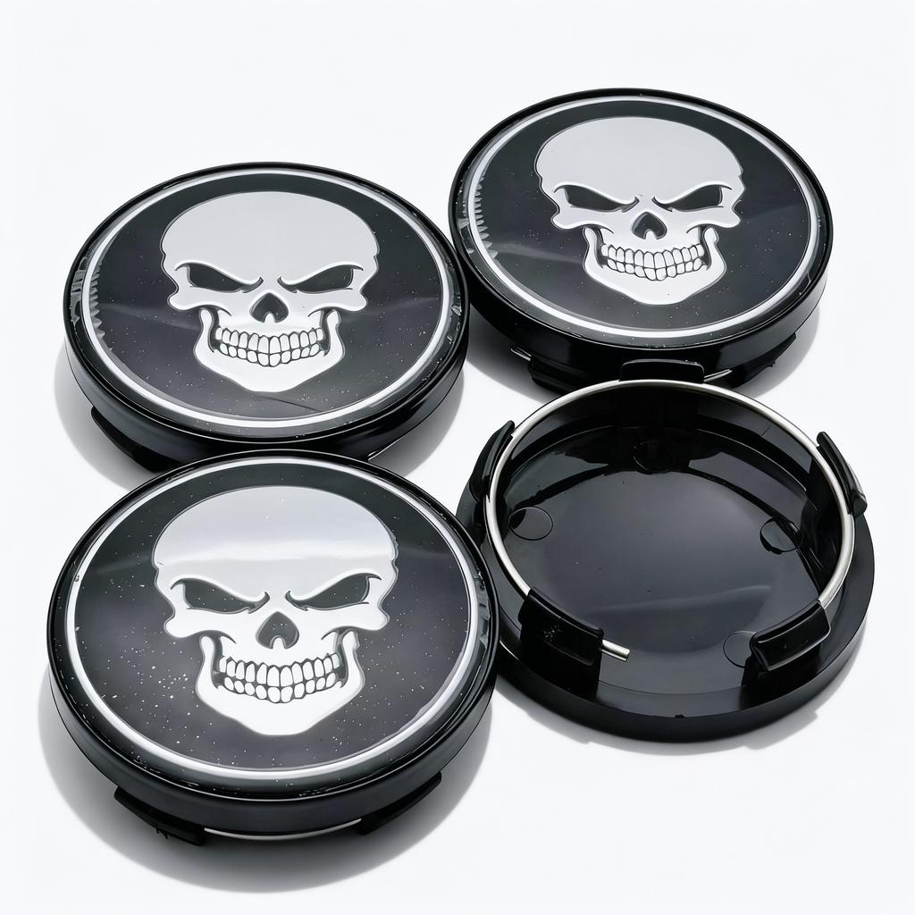 4pcs Skull Logo Emblem Car Wheel Center Caps 58MM 54MM Wheels Hub Centre Cap Skulls Badge Rim Hubcaps Dust Cover Car Accessories