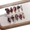 Dark Red 3D Butterfly Handcrafted Wearable Nails