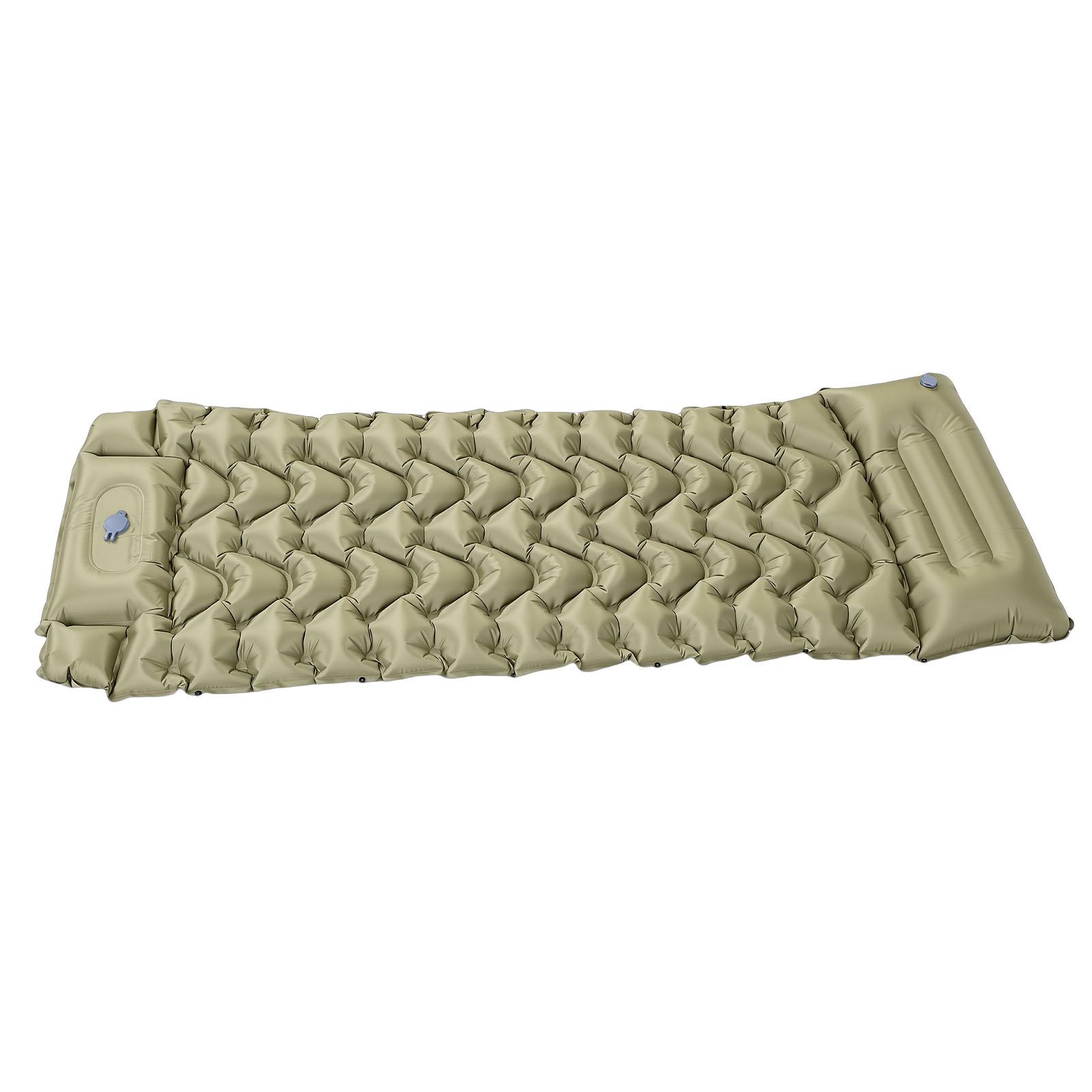 

Camping Sleeping Pad TPU Water Proof Inflatable Portable Camping Mat with Pillow Built in Foot Pump for Hiking Travel Tent Green