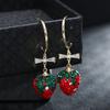 Simple and Stylish 925 Silver Needle Stud Earrings Femininity Elegant Red Crystal Earrings Earrings Long Fringed Ear Jewelry