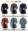 Pierre Cardin Men's Woolen Stand-Up Collar Jacket – Spring/Autumn Business Casual for Middle-Aged Dads.