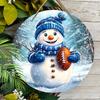 Cute Winter Wonderland Wooden Christmas Sign with Adorable Snowman Rugby Pattern, Ideal for Front Door Wall Hanging Decor, Ideal Christmas Gift