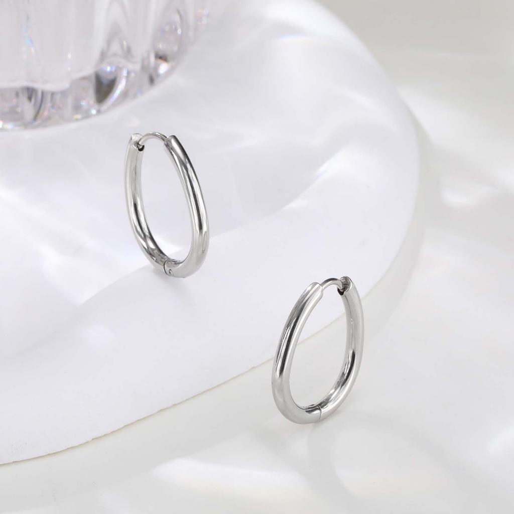 Minimalist U-shaped Hoop Earrings for Women,Stainless Steel Geometric Earrings,Fashion Jewelry Gift
