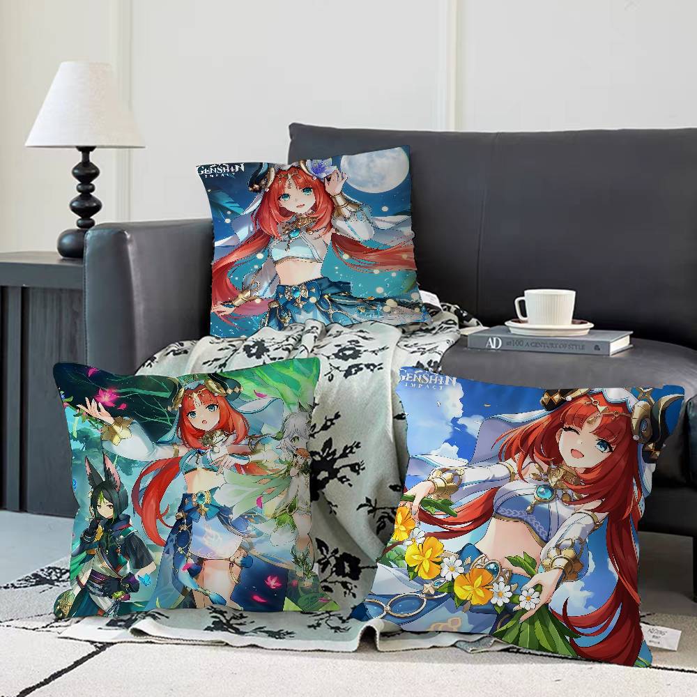 Anime-Charaktere -N-Nilous Kissenbezug Abnehmbarer Waschbarer Kissenbezug – Ganzjährig Weiches Leinen