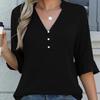 2026 Neues Sommer Damen Einfarbig Modisches Lässiges T-Shirt Oberteile Hemd