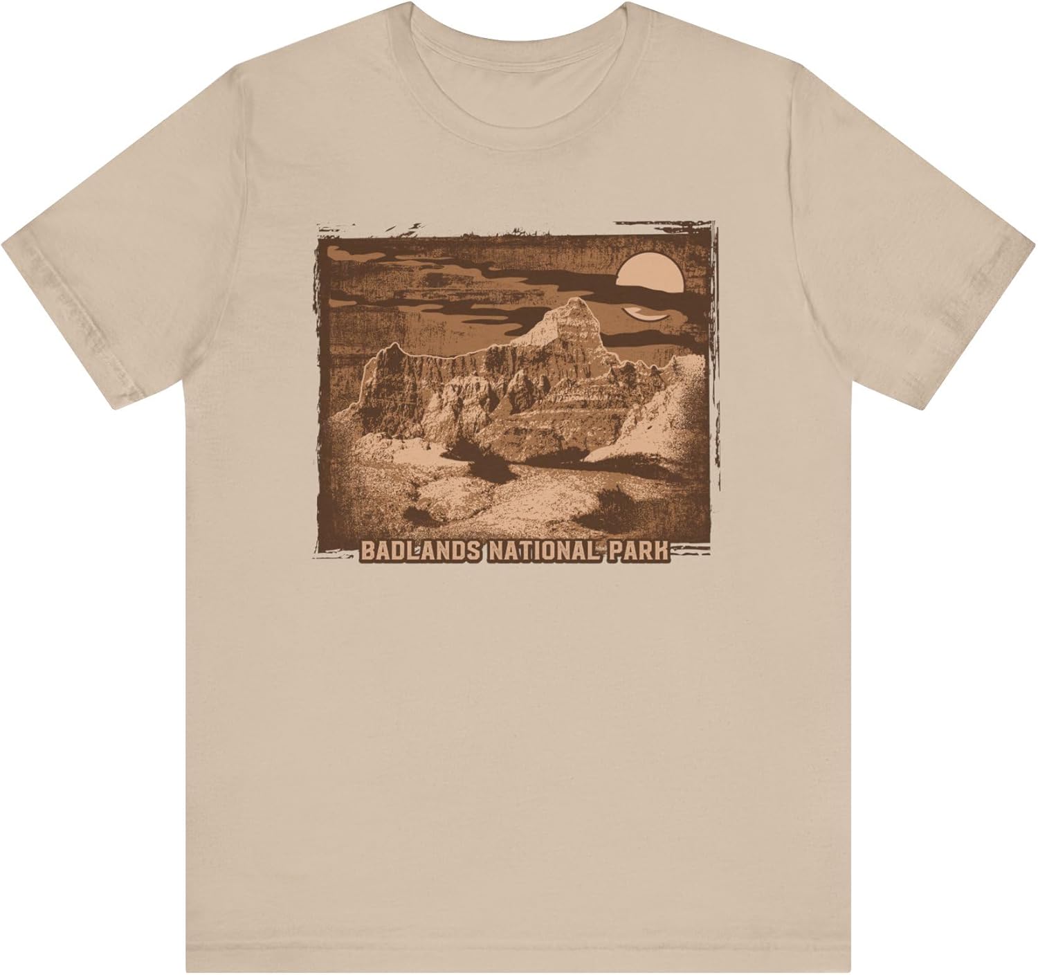 Badlands Retro Poster Graphic Design Tee, Badlands Shirt, Vintage Tees, Art Design T-Shirt, Graphic Tee, Retro Art Shirts Tan S разноцветный
