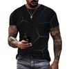 Men's 3D dazzling pattern chip printed T-shirt for both men and women, summer fashion trend T-shirt, casual oversized T-shirt