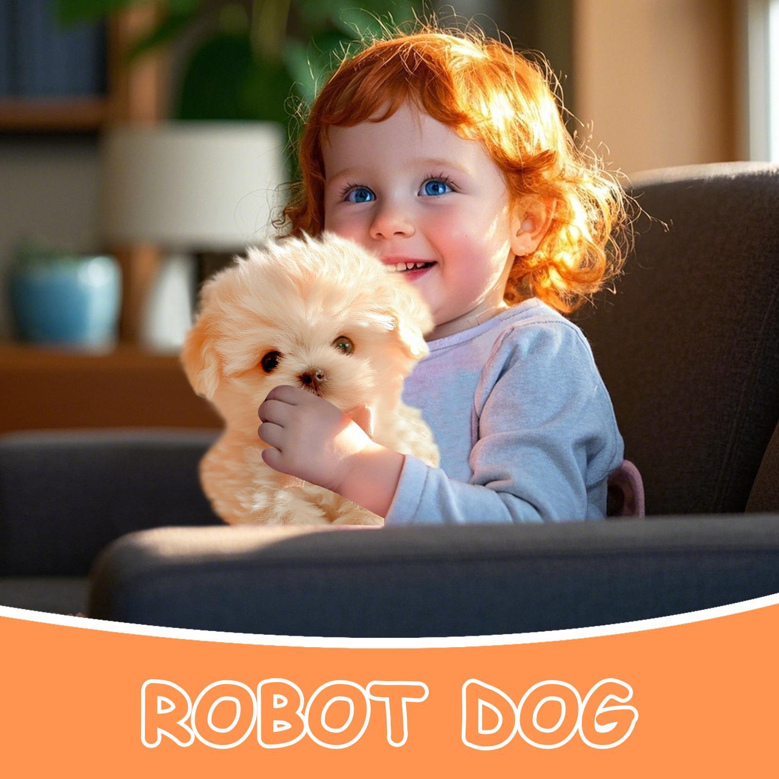 2025 Electric Simulation Puppy Plush Toys Interactive Dog Robot Walking Barking Tail Wagging Toy for Kids Birthday Xmas Gift