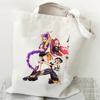 Spot KPOP Demon Hunter Group Cartoon Print Canvas Bag Women's Daily Handbag Shopping Bag